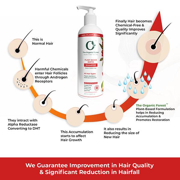 Organic Forest 10,000 Mcg Hair Growth Biotin Shampoo 200 ml - Shampoos