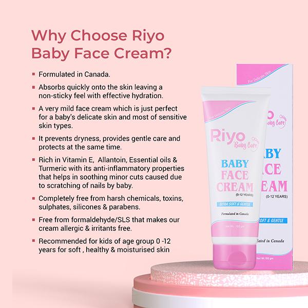 Riyo Baby Face Cream (0 - 12 Years) 100 gm - Creams, Lotions & Oils