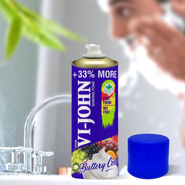 Vi-John Shaving Foam - Fruit Fusion Mix Fruit - Pack of 2 x 400 gm - Shaving Foams