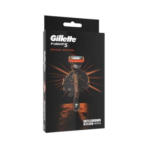 Gillette Fusion Men's Razor For Shave & Beard Shape With Battlegrounds Mobile India (BGMI) Handle 1's - Razors & Cartridges