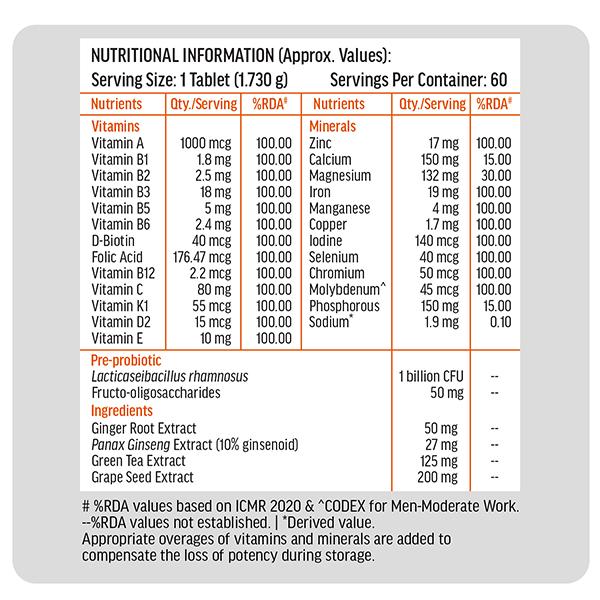 HealtHKart HK Vitals Multivitamin Plus Men (Tablets) 60's - Multi-Vitamins
