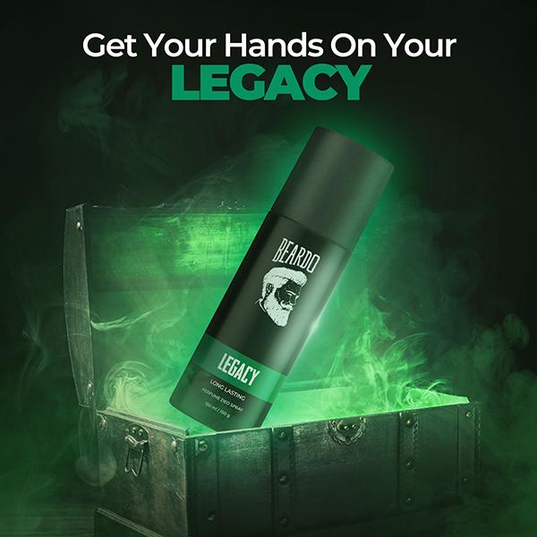 Beardo Legacy Perfume Deo Spray Long Lasting 150ml - Men Deodorants/Roll-Ons