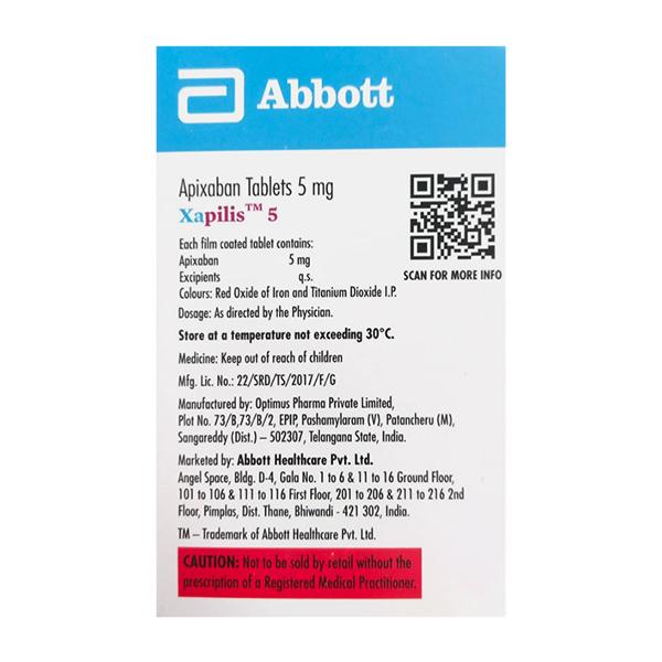 XAPILIS 5 Tablet 10's - Blood Clot-Ant