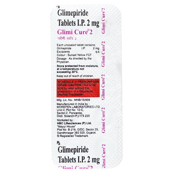 Glimicure 2mg Tablet 10'S - Diabetes-Ant
