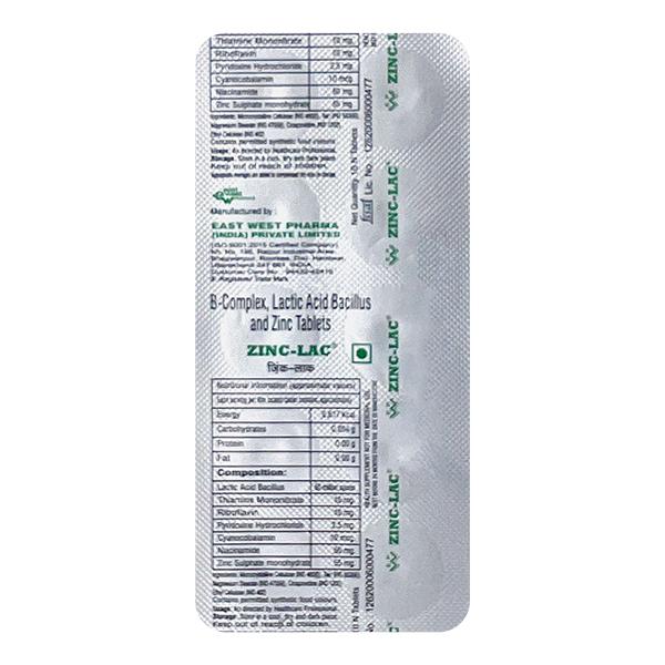 Netmeds | Zinc Lac Tablet 10'S