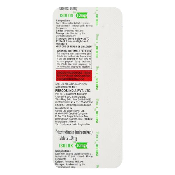 ISOLOX 10 Tablet 10's - Acne-Acn