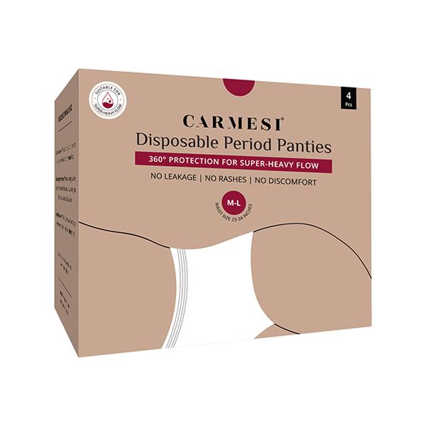 Carmesi Disposable Period Panties (M-L), 360 degree All-Night Protection for Super Heavy Flow 4's