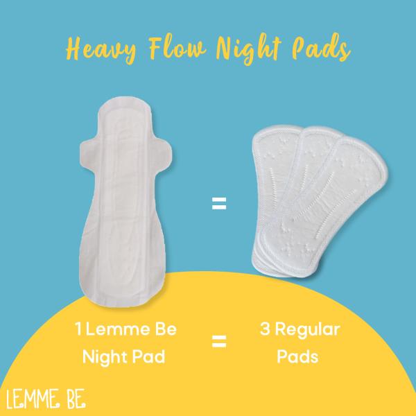 Lemme Be Heavy Flow Sanitary Night Pads 8's - Sanitary Napkins