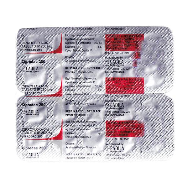 Ciprodac 250mg Tablet 10'S - Bacterial Infections-Qui