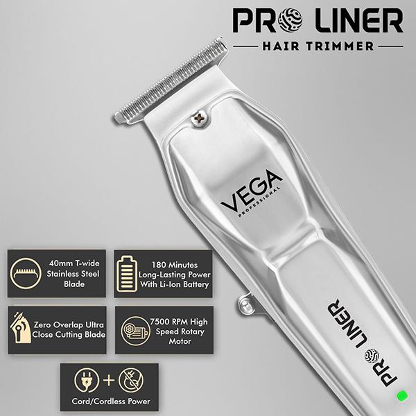 VEGA Professional Pro Liner Hair Trimmer Salon & Home with 240 Mins Runtime & Charging Dock, VPPHT-03 1's - Trimmers