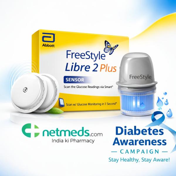 Netmeds | FreeStyle Libre 2 Plus Continous Glucose Monitoring System Sensor Device 1's