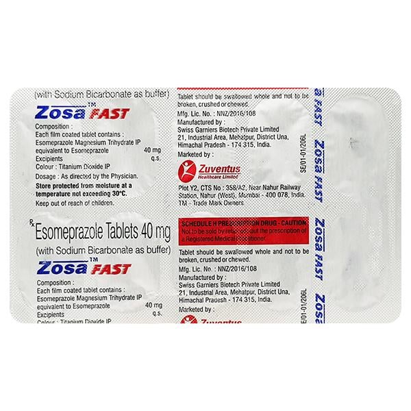 ZOSA FAST Tablet 10's - Ulcer/Reflux/Flatulence-Aaa