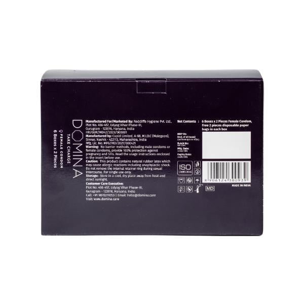 Domina Female Condom (Pack of 6 x 2) - Plain/Flavoured Condoms