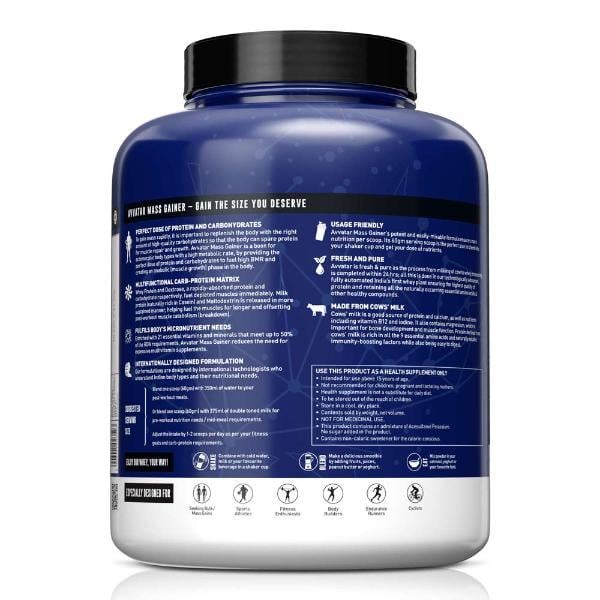 Avvatar Mass Gainer Protein Powder - Belgian Chocolate Flavour (Jar) 2 kg - Whey Proteins