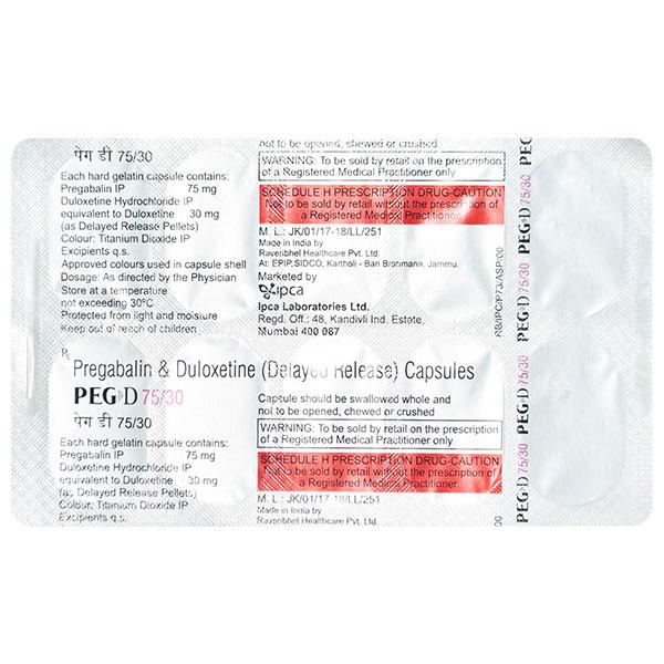 PEG D 75/30 Capsule 10's - Neuropathic Pain-Dru
