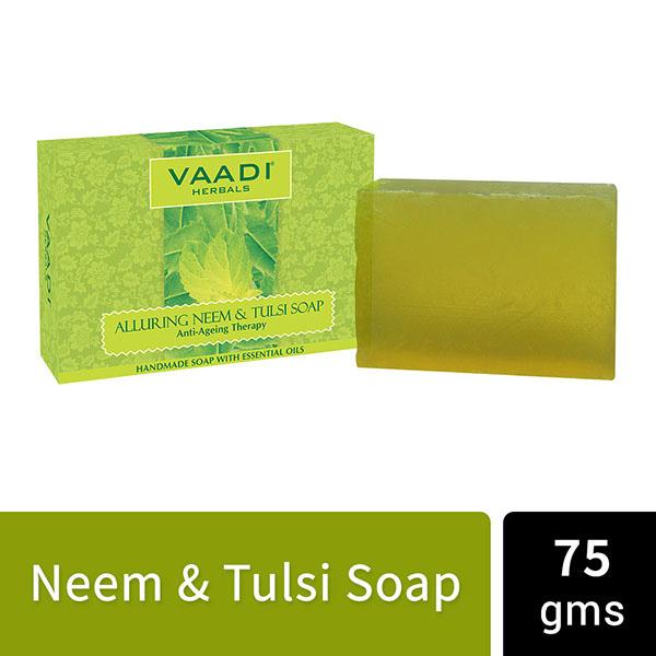 Alluring Neem-Tulsi Soap with Vitamin E & Tea Tree Oil 75 gm - Soaps