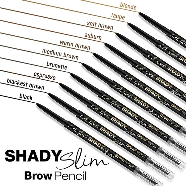 L.A.Girl Shady Slim Brow Pencil Warm Brown 0.5 gm - Eyeliners