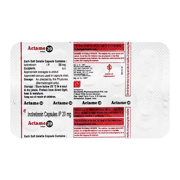 ACTAME 20 Softgel 10's - Acne-Acn