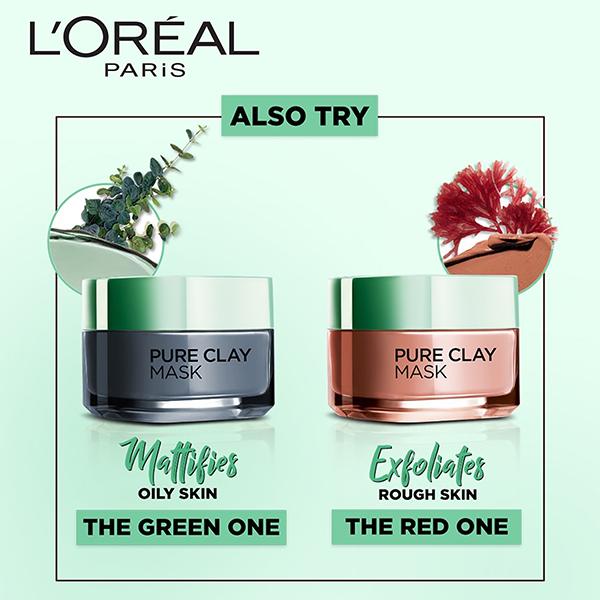 L'Oreal Paris Pure Clay Clay Mask, Detoxify with Charcoal 50 ml - Face Packs