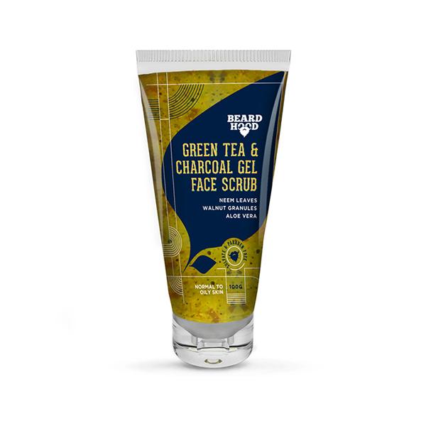 Netmeds | Beardhood Face Scrub - Green Tea & Charcoal Gel 100 gm