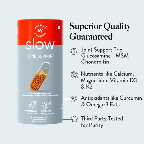 WellbeingNutritionSlowBone Support Capsule Men & Women BoneandJoint Vitamin Supplements - Vital Health