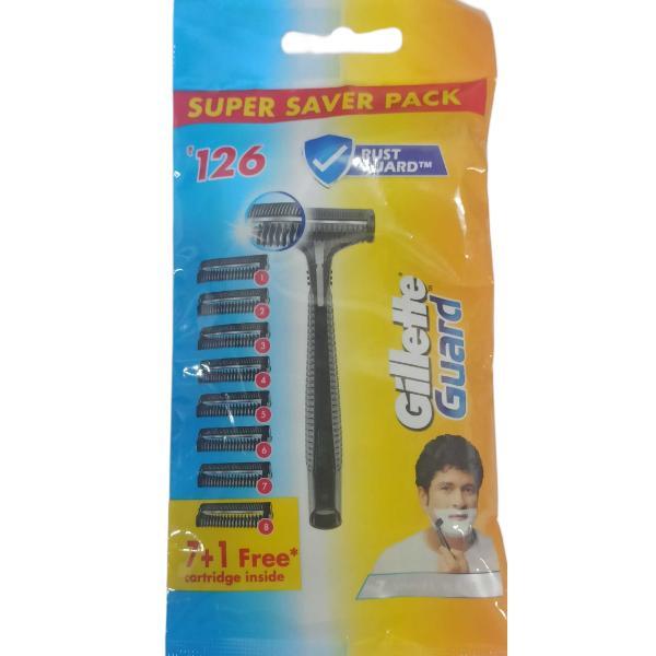 Netmeds | Gillette Guard 1's Razor & 8's Cartridges (Pack of 7's+1's Free)