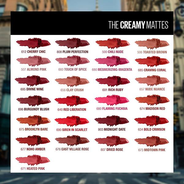 Maybelline New York Color Sensational Creamy Matte Lipstick, 696 Burgundy Blush 3.9 gm - Lipsticks