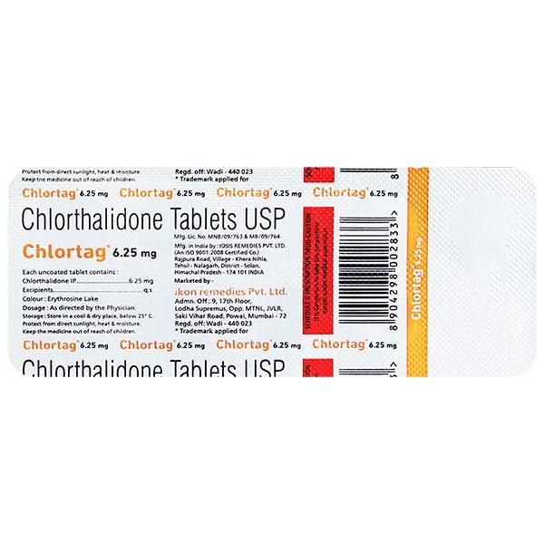 CHLORTAG 6.25 Tablet 10's - Hypertension-Diu