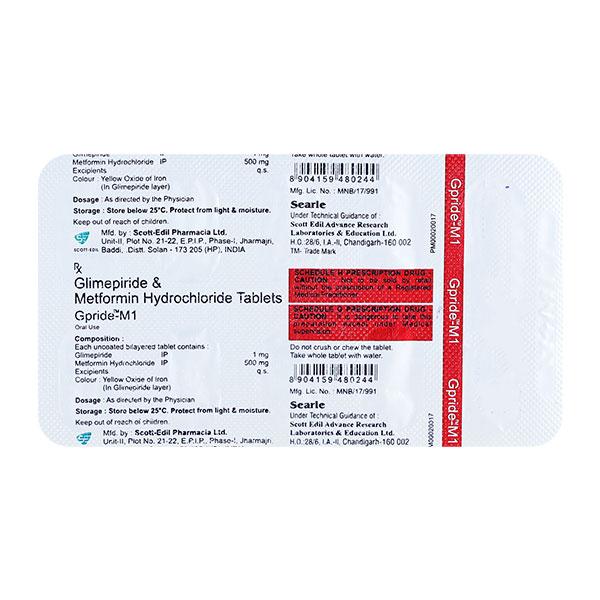 GPRIDE M 1mg Tablet 10's