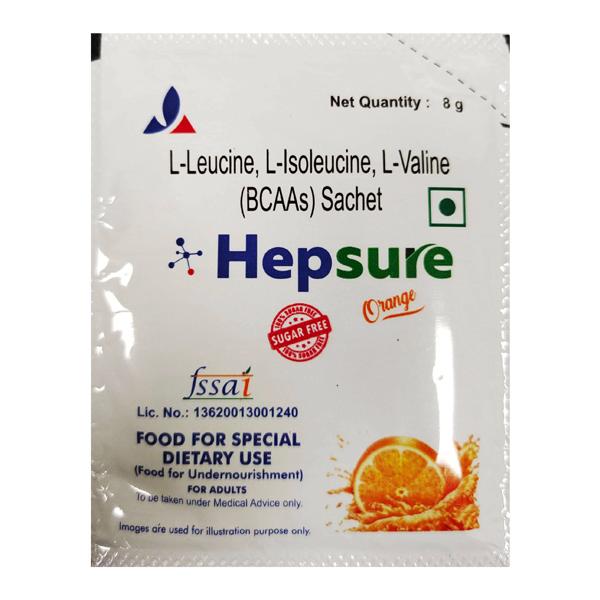 HEPSURE ORANGE FLAVOUR SUGAR FREE Sachet 8gm - Supplements-Sup