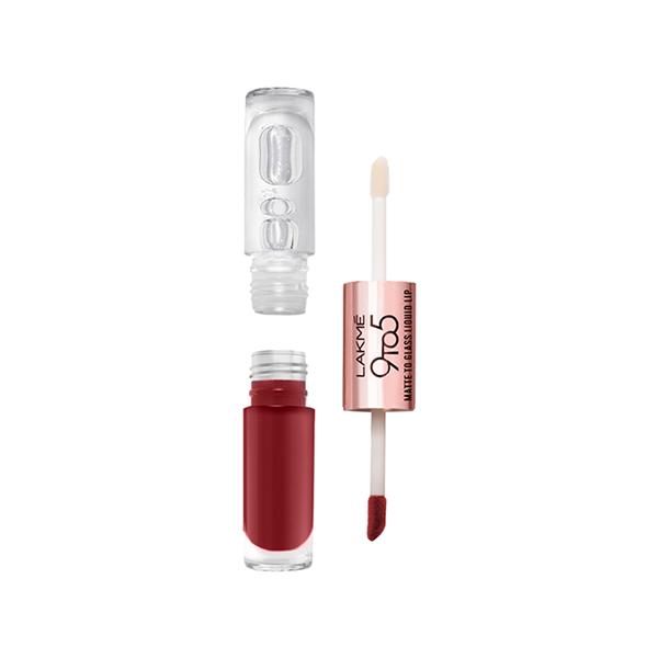 Netmeds | Lakme 9 to 5 Matte to Glass Liquid Lip - Fiery Red 7.6 ml