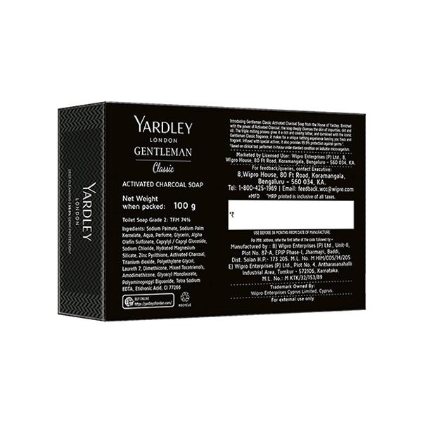 Yardley London Gentleman Classic Activated Charcoal Soap 100 gm - Soaps