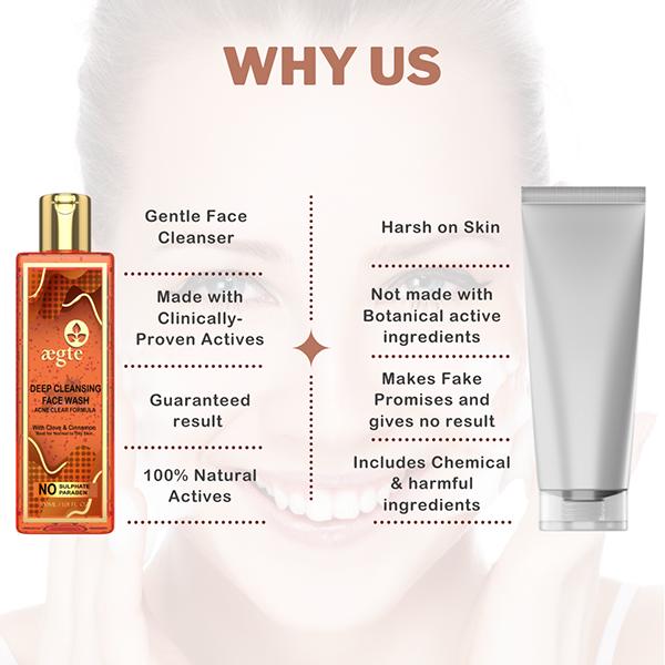 Aegte Deep Cleansing Face Wash With Acne Clear Formula 100 ml - Face Wash & Cleansers