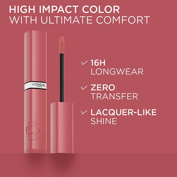 Loreal Paris Infallible Laque Resistance Lacquer-Like Shine, 16H Longwear, 635 Worth It Medium 4 ml - Liquid Lipsticks
