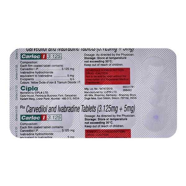 CARLOC I 3.125 Tablet 10's - Hypertension-Bet