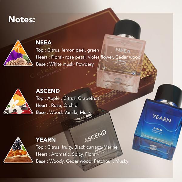 Ajmal Celebration Fragrance Gift Set for Unisex - 3 x 50ml 3's - Perfumes (Edt/Edp)