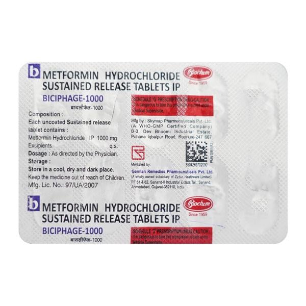 Biciphage 1000 Tablet 10'S - Diabetes-Ant
