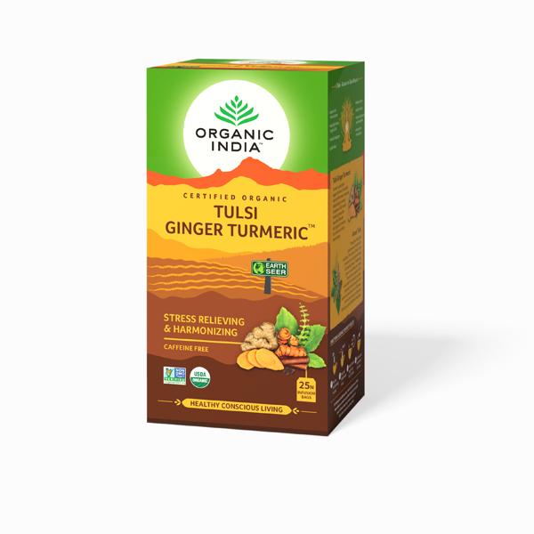 Organic India Tulsi Ginger Turmeric Tea Powder 25's - Teas