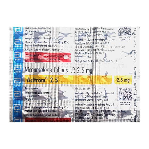 ACITROM 2.5 Tablet 30's - Blood Clot-Ant