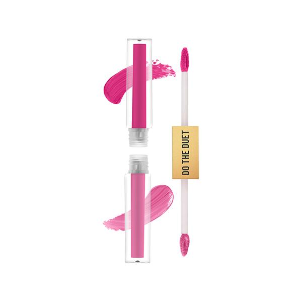 Netmeds | Swiss Beauty Select Do The Duet Lipstick, Matte Liquid Lipstick + Tinted Gloss Lady Pink 3 ml
