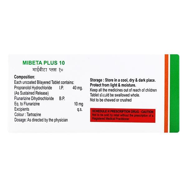 MIBETA PLUS 10mg Tablet 10's - Migraine