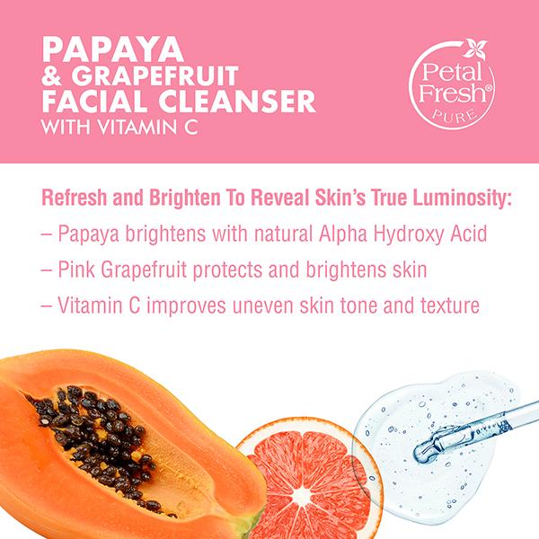Petal Fresh Brightening Papaya Facial Cleanser With Vitamin C 200 ml - Scrubs & Exfoliants
