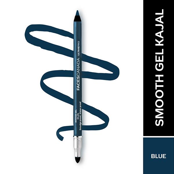 Netmeds | Faces Canada Ultime Pro Intense Gel Kajal With Smudger & Sharpener - Blue 1.2 gm
