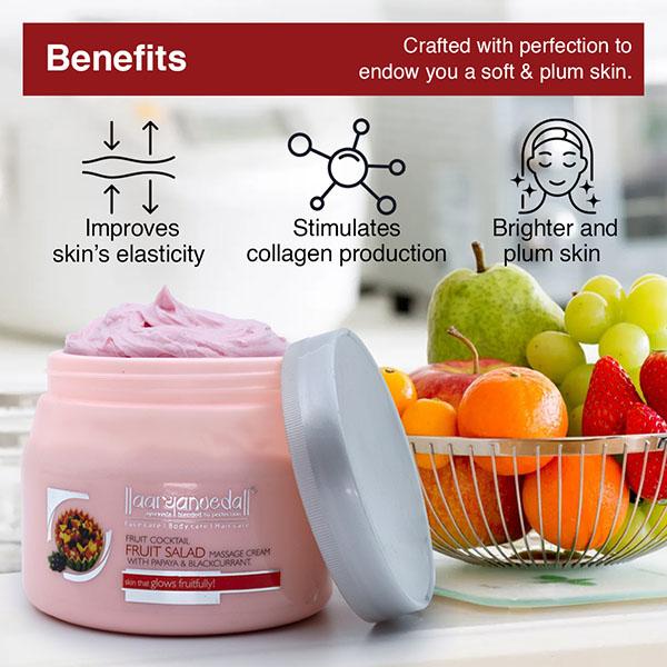 Aryanveda Fruit Salad Massage Cream - Papaya & Blackcurrant Extract 400 gm - Facial Kits
