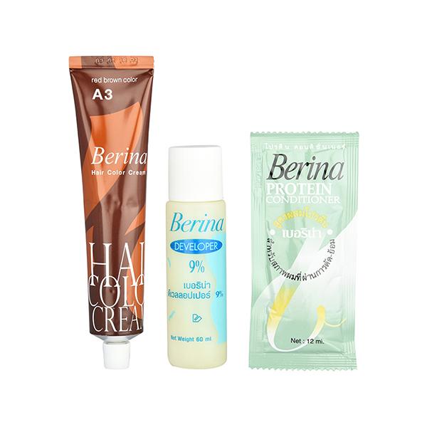 Berina A3 Red Brown Hair Color Cream 60 gm - Crème