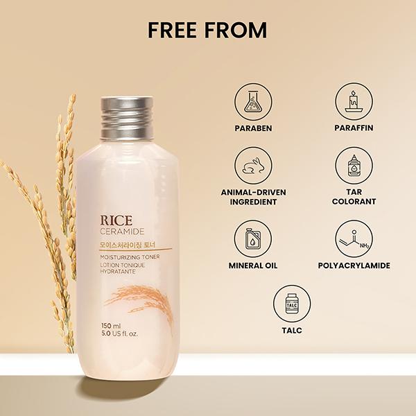 The Face Shop Rice & Ceramide Moisturizing Toner - Korean Beauty Skincare for Brightness 150 ml - Toners