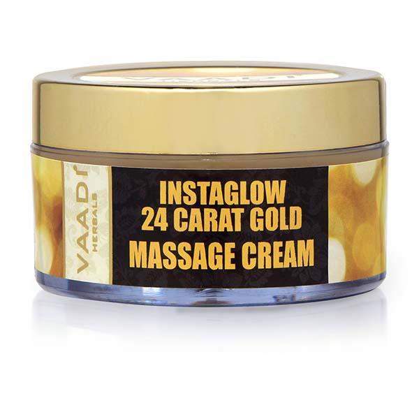 24 Carat Gold Massage Cream - Kokum Butter & Wheatgerm Oil 50 gm - Creams/Oils/Lotions