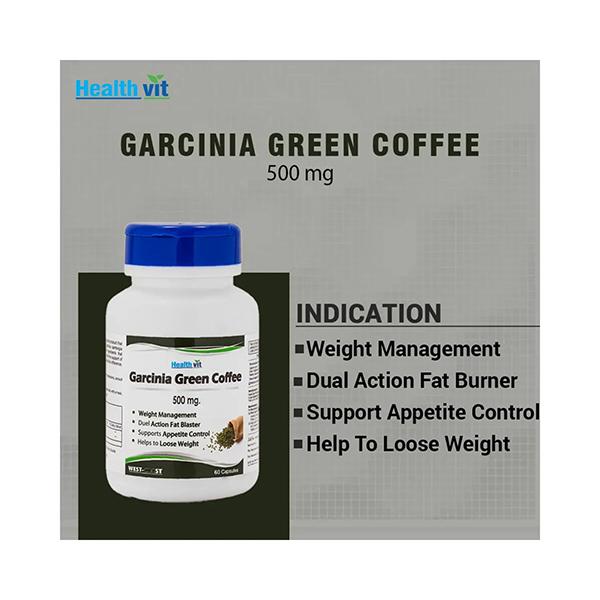 HealthVit Garcinia Green Coffee 500 mg Capsules 60's - Weight Loss