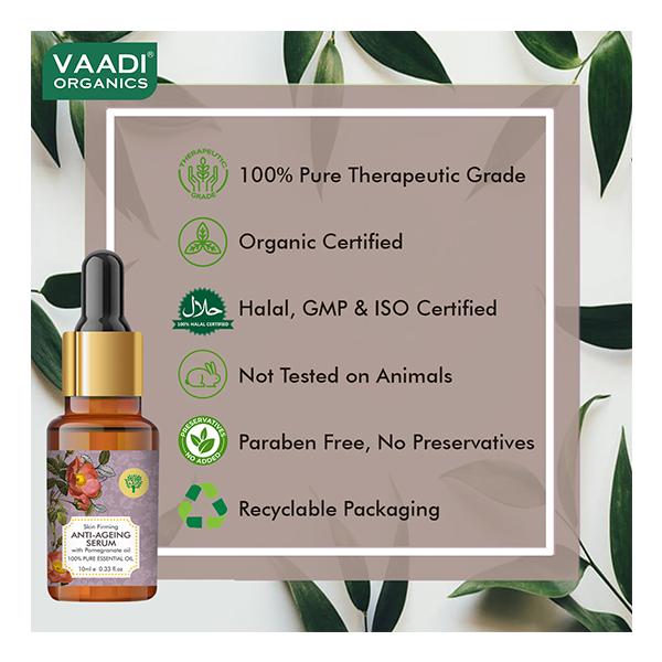 Vaadi Herbals 100% Pure Essential Oil - Anti-Ageing Serum with Pomegranate Oil 10 ml - Essential Oils