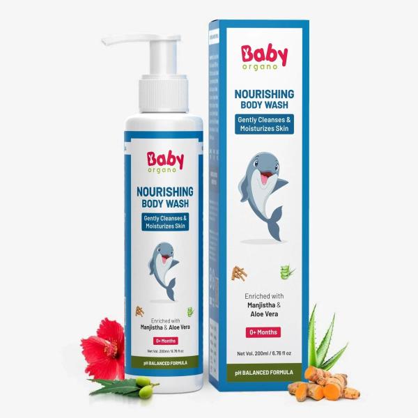Netmeds | Baby Organo Ayurvedic Nourishing Body Wash - Manjistha & Aloevera 200 ml